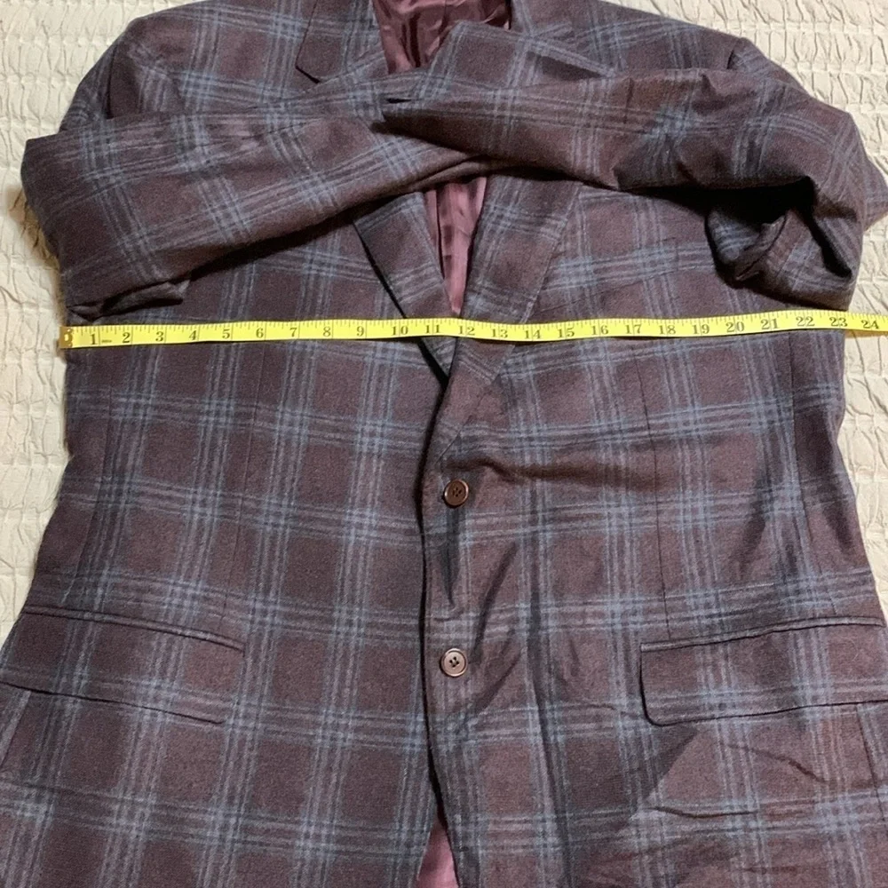 CANALI Italy Wool Cashmere Blend Men's Multi Color Plaid Blazer Large Academia